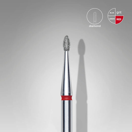 Staleks-Diamond nail drill bit rounded bud red EXPERT head diameter 1,6 mm / working part 3,4 mm