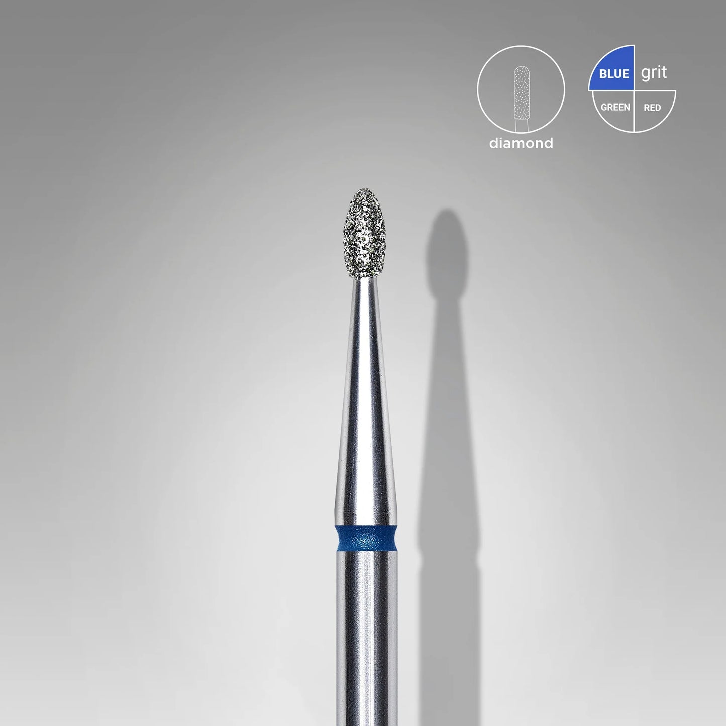 Staleks-Diamond nail drill bit rounded bud blue EXPERT head diameter 1,6 mm / working part 3,4 mm