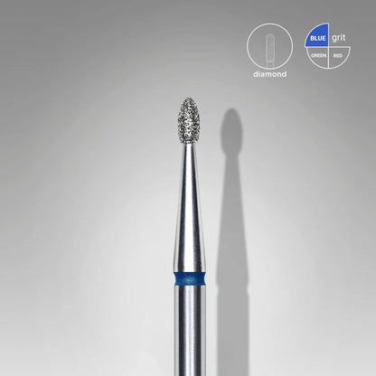 Staleks-Diamond nail drill bit rounded bud blue EXPERT head diameter 1,6 mm / working part 3,4 mm