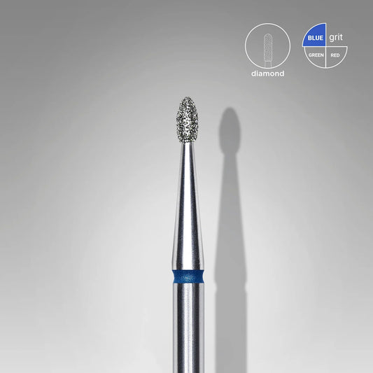 Staleks-Diamond nail drill bit rounded bud blue EXPERT head diameter 1,6 mm / working part 3,4 mm