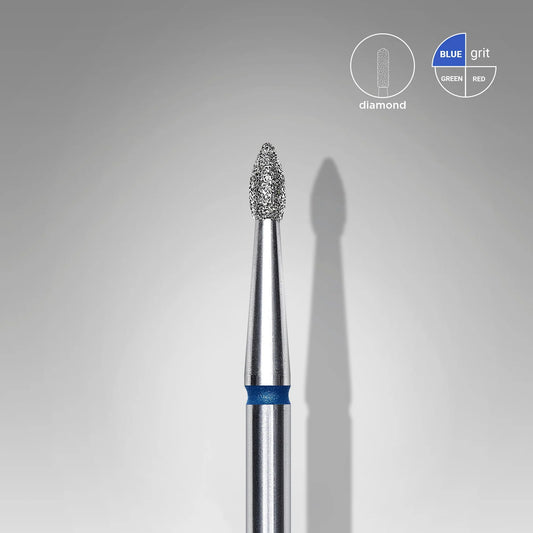 Staleks-Diamond nail drill bit pointed bud blue EXPERT head diameter 1,8 mm / working part 4 mm