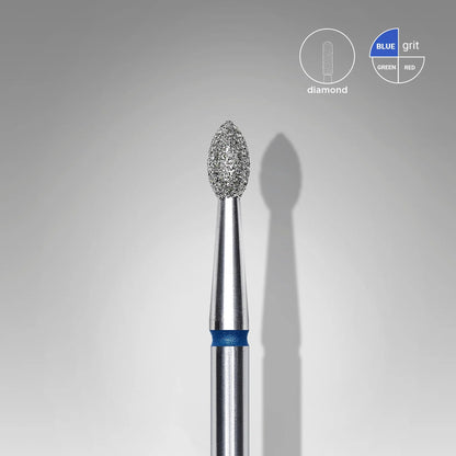 Staleks-Diamond nail drill bit pointed bud blue EXPERT head diameter 2,5 mm / working part 4,5 mm