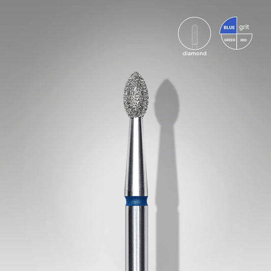 Staleks-Diamond nail drill bit pointed bud blue EXPERT head diameter 2,5 mm / working part 4,5 mm
