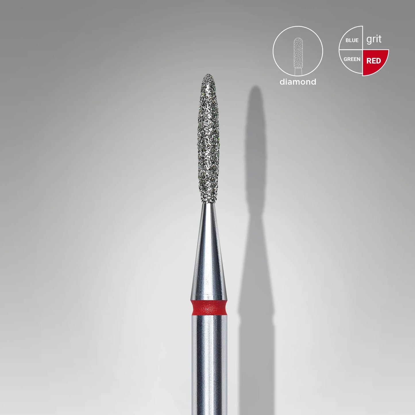Staleks-Diamond nail drill bit flame red EXPERT head diameter 1,4 mm / working part 8 mm