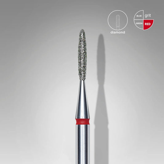Staleks-Diamond nail drill bit flame red EXPERT head diameter 1,4 mm / working part 8 mm