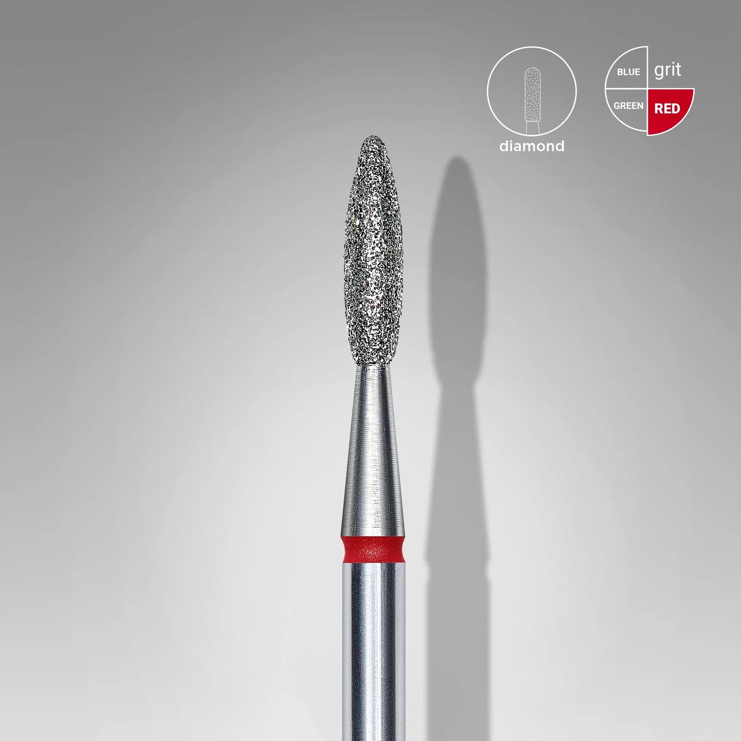 Staleks-Diamond nail drill bit flame red EXPERT head diameter 2,1 mm / working part 8 mm