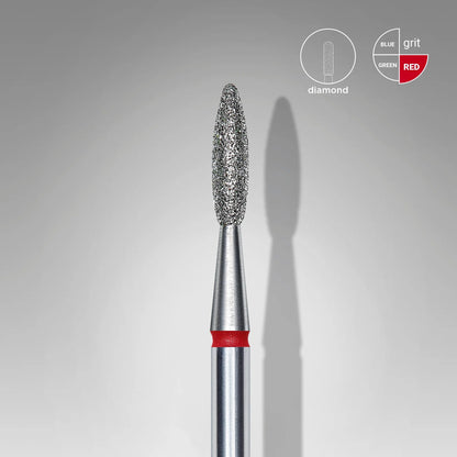 Staleks-Diamond nail drill bit flame red EXPERT head diameter 2,1 mm / working part 8 mm