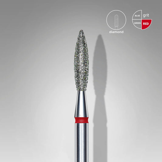 Staleks-Diamond nail drill bit flame red EXPERT head diameter 2,3 mm / working part 10 mm