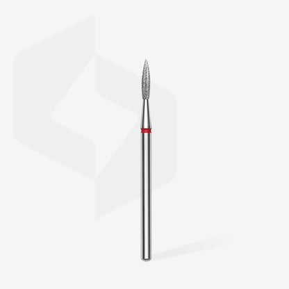 Staleks-Diamond nail drill bit pointed flame red EXPERT head diameter 2,3 mm / working part 8 mm