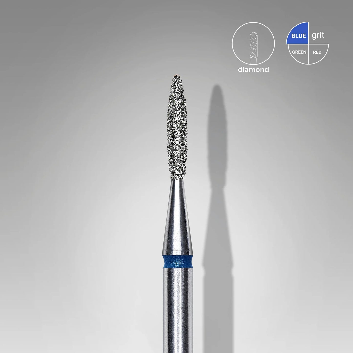 Staleks-Diamond nail drill bit pointed flame blue EXPERT head diameter 1,6 mm / working part 8 mm