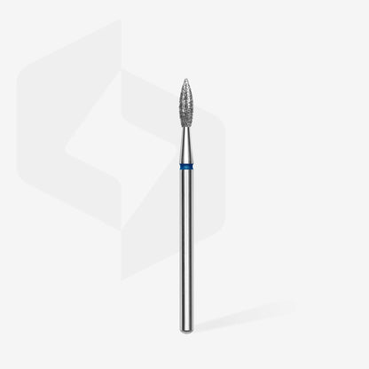 Staleks-Diamond nail drill bit pointed flame blue EXPERT head diameter 2,3 mm / working part 8 mm