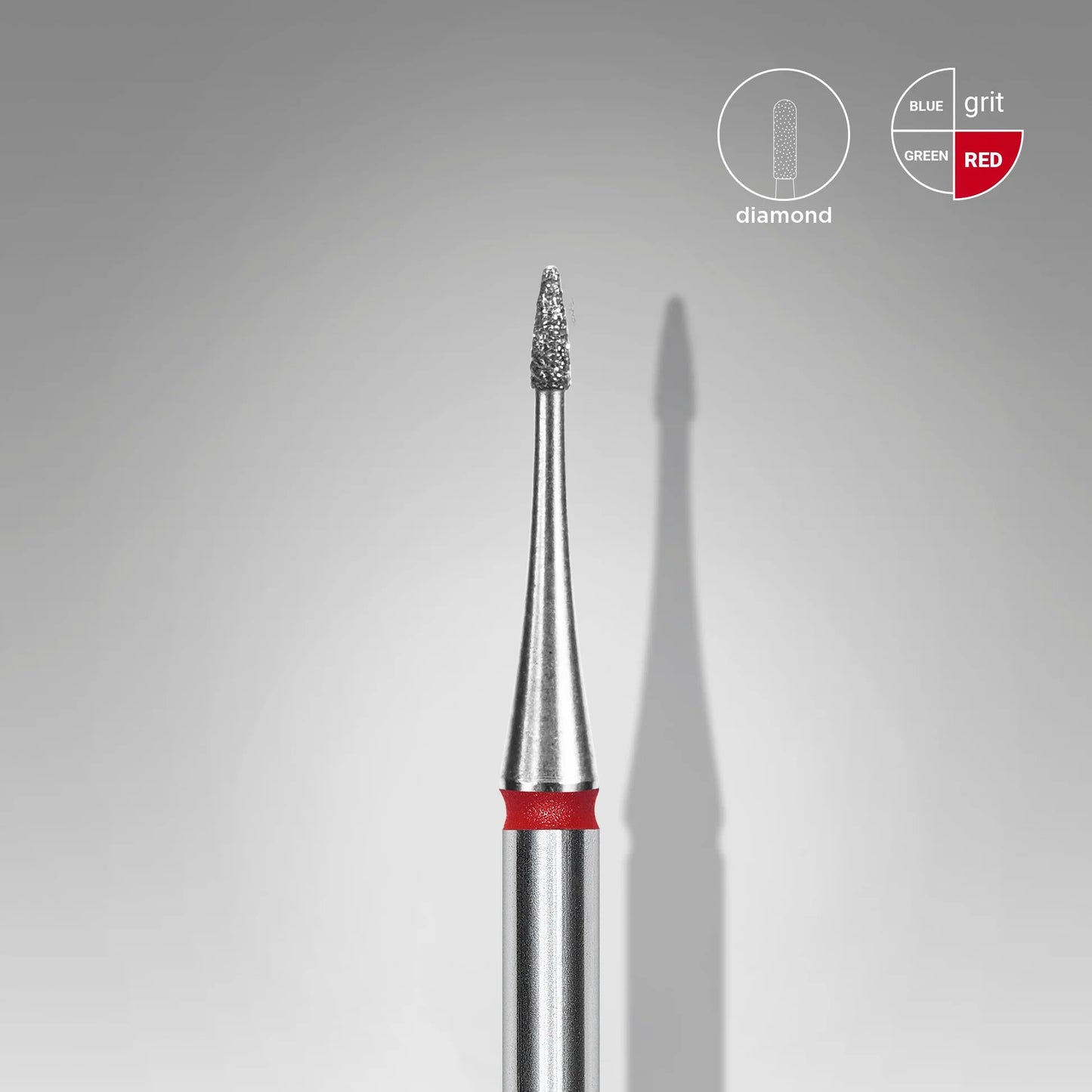 Staleks-Diamond nail drill bit flame mini red EXPERT head diameter 1 mm / working part 3 mm