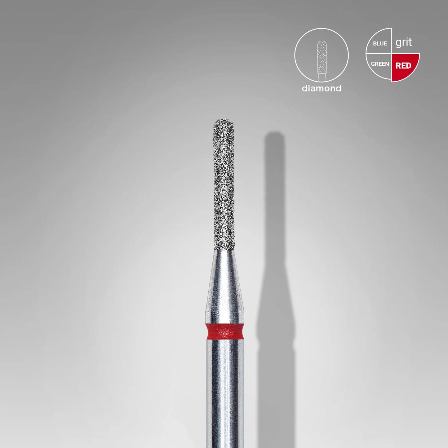 Staleks-Diamond nail drill bit rounded cylinder red EXPERT head diameter 1,4 mm / working part 8 mm