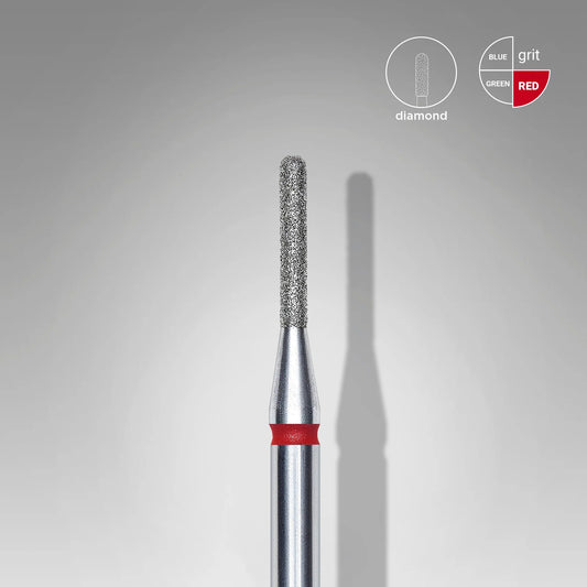 Staleks-Diamond nail drill bit rounded cylinder red EXPERT head diameter 1,4 mm / working part 8 mm