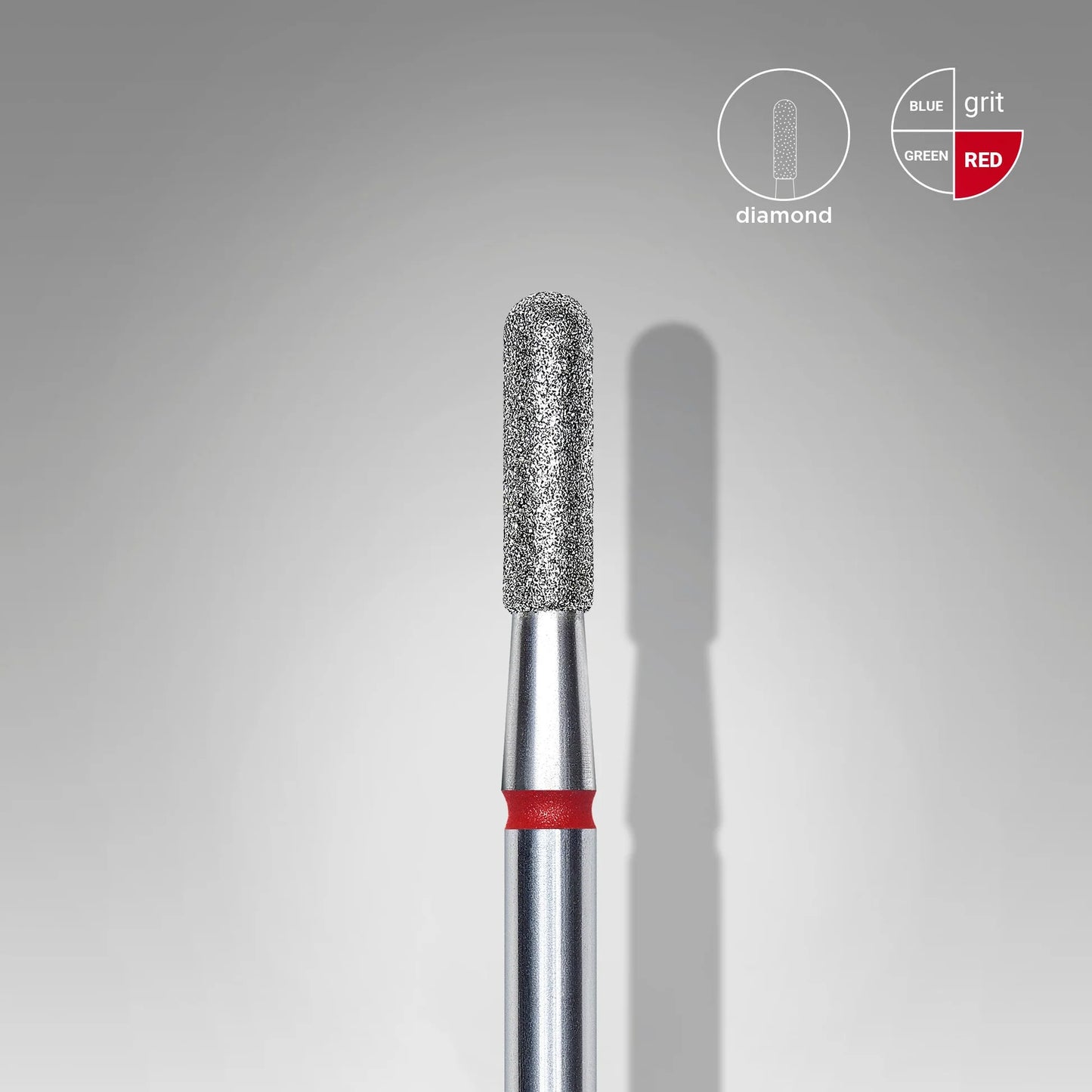 Staleks-Diamond nail drill bit rounded cylinder red EXPERT head diameter 2,3 mm / working part 8 mm