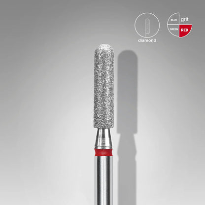 Staleks-Diamond nail drill bit rounded cylinder red EXPERT head diameter 2,5 mm / working part 10 mm