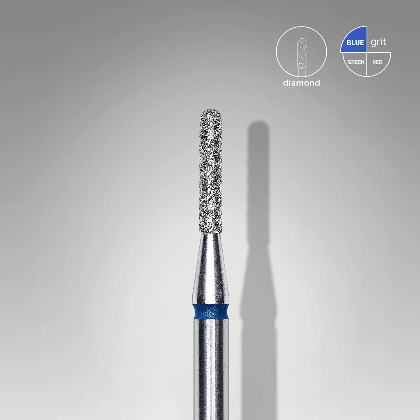 Staleks-Diamond nail drill bit rounded cylinder blue EXPERT head diameter 1,4 mm / working part 8 mm