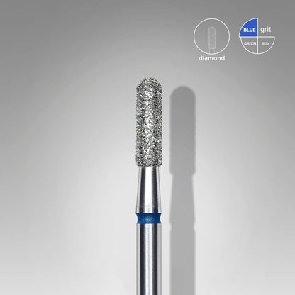 Staleks-Diamond nail drill bit rounded cylinder blue EXPERT head diameter 2,3 mm / working part 8 mm