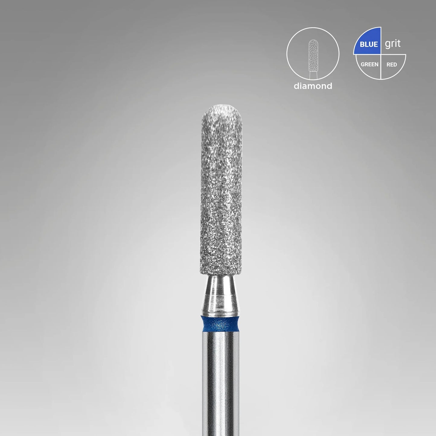 Staleks-Diamond nail drill bit rounded cylinder blue EXPERT head diameter 2,5 mm / working part 10 mm