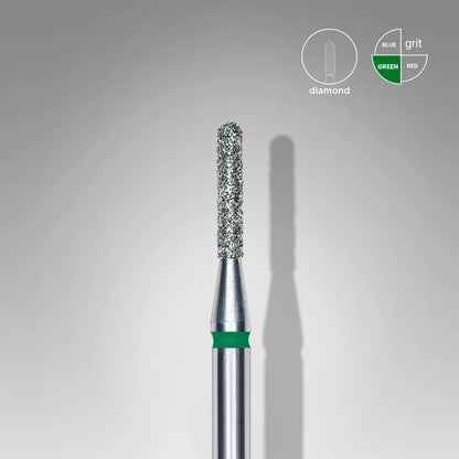 Staleks-Diamond nail drill bit rounded cylinder green EXPERT head diameter 1,4 mm / working part 8 mm