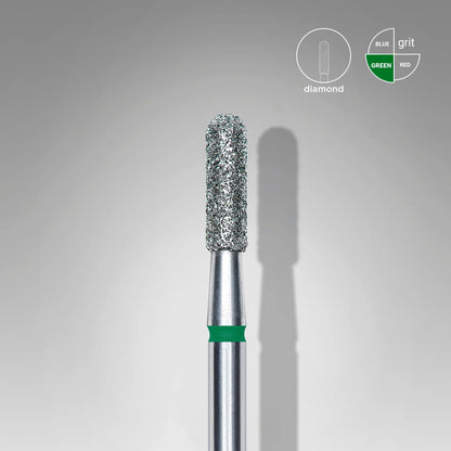 Staleks-Diamond nail drill bit rounded cylinder green EXPERT head diameter 2,3 mm / working part 8 mm
