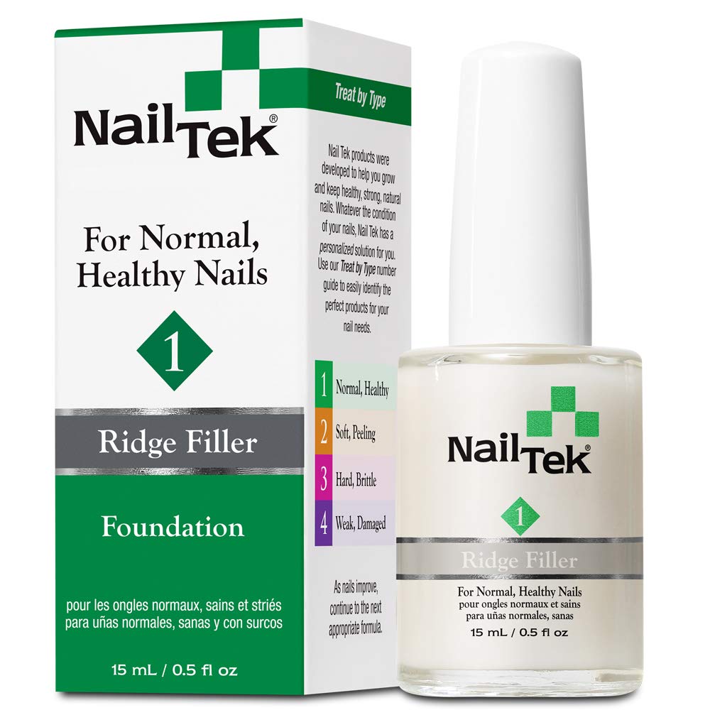 Nail Tek - Ridge Filler – Nails Foundation #1, Strengthening Base Coat for Strong, Healthy Nails lacquer(1 Pack)