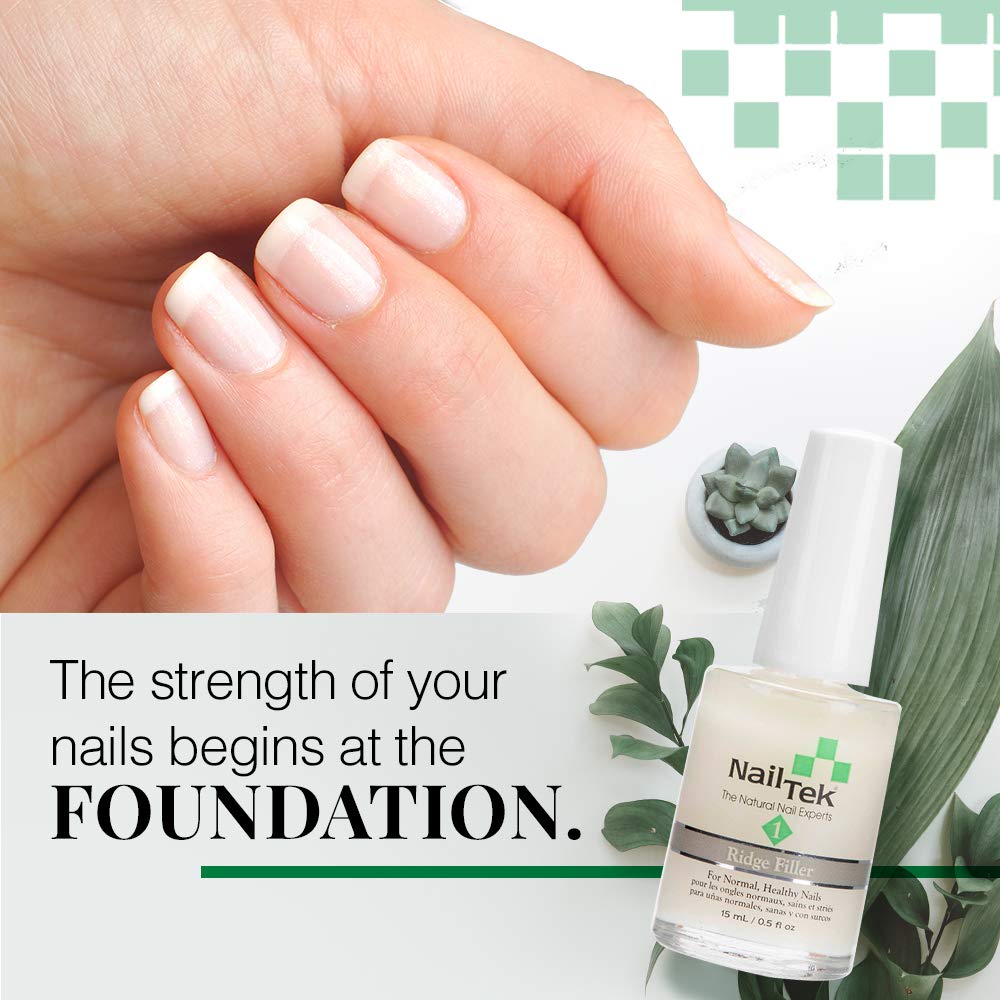 Nail Tek - Ridge Filler – Nails Foundation #1, Strengthening Base Coat for Strong, Healthy Nails lacquer(1 Pack)