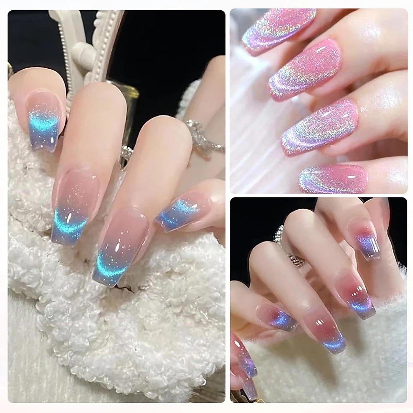 Extra Large Cylindrical Cat Eye Magnet for Nails Double-Head Magnetic Gel Polish Stick Multi-Function Nail Magnet Strong Magic Cat Eye Manicure Design Tool