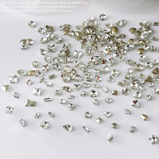 Fashion Crystal Nail Art Jewelry Crystal 3D Diamond Rhinestones Nail Rhinestones Nail Decoration Nail Art Nail Decorations (White color)
