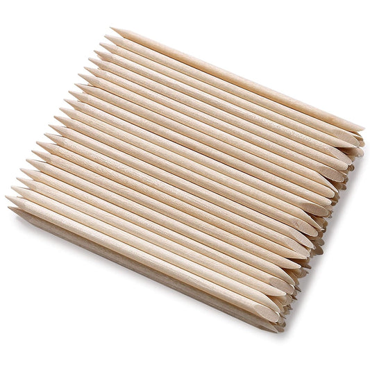 100Pcs Wood Sticks for Nails, Double Sided Cuticle Pusher Remover Nail Art Manicure & Pedicure Tool