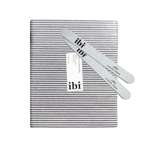 IBI 180 Zebra Cushion File | Grit 180/180 | Washable Nail File (50PCS)