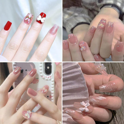 Assorted Nail Charms, 50Pcs Multi Shapes Acrylic Camellia Flower Butterfly Bowknot Heart Nail Decorations, Pearls Nail Beads Charms for Manicure DIY Crafts Jewelry Accessories