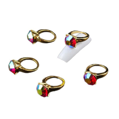 Nail Art Tips 3D Nail Gems Cellphone Case DIY Decoration (Gold and Silver) (6pcs/1pack)