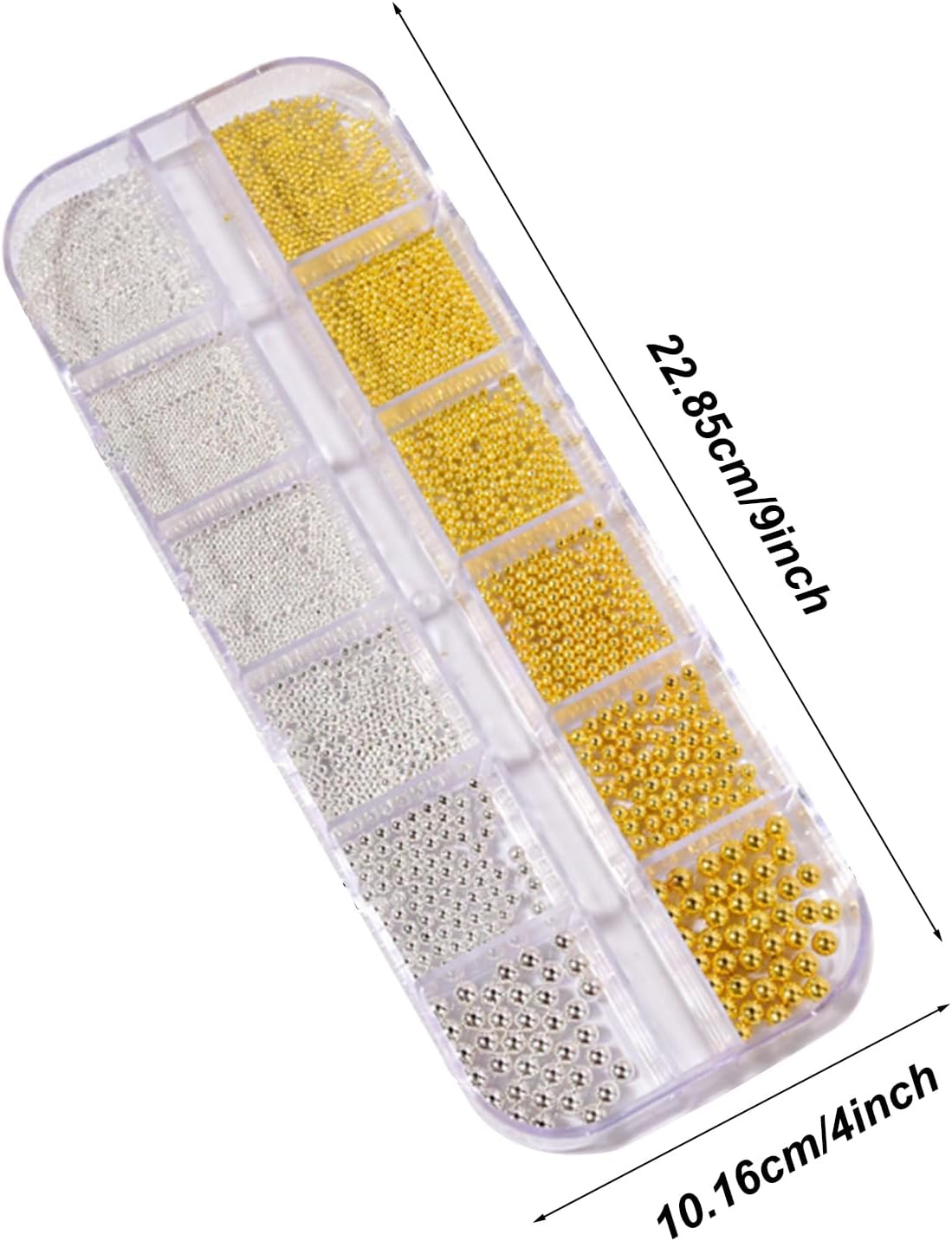 Nail Beads - Beads for Nails, Nails Art Charm | Nail Tiny, Small | Small Nails, 3D Mixed Sizes Manicure Silver Gold Charm Caviar for Jewelry Making Crafts Decoration