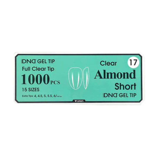 DND CLEAR GEL TIPS 1000PC - #17 SHORT ALMOND