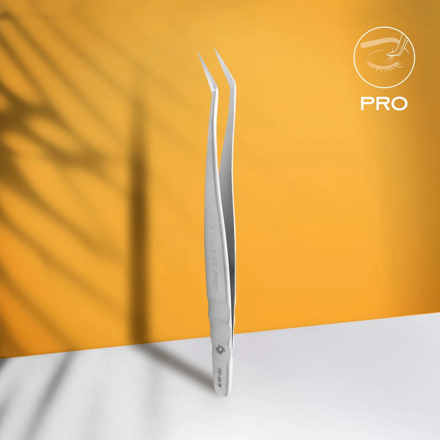 STALEKS EXPERT - 41 TYPE 9 Professional lash tweezers with fiber tips, L-shaped, 35'