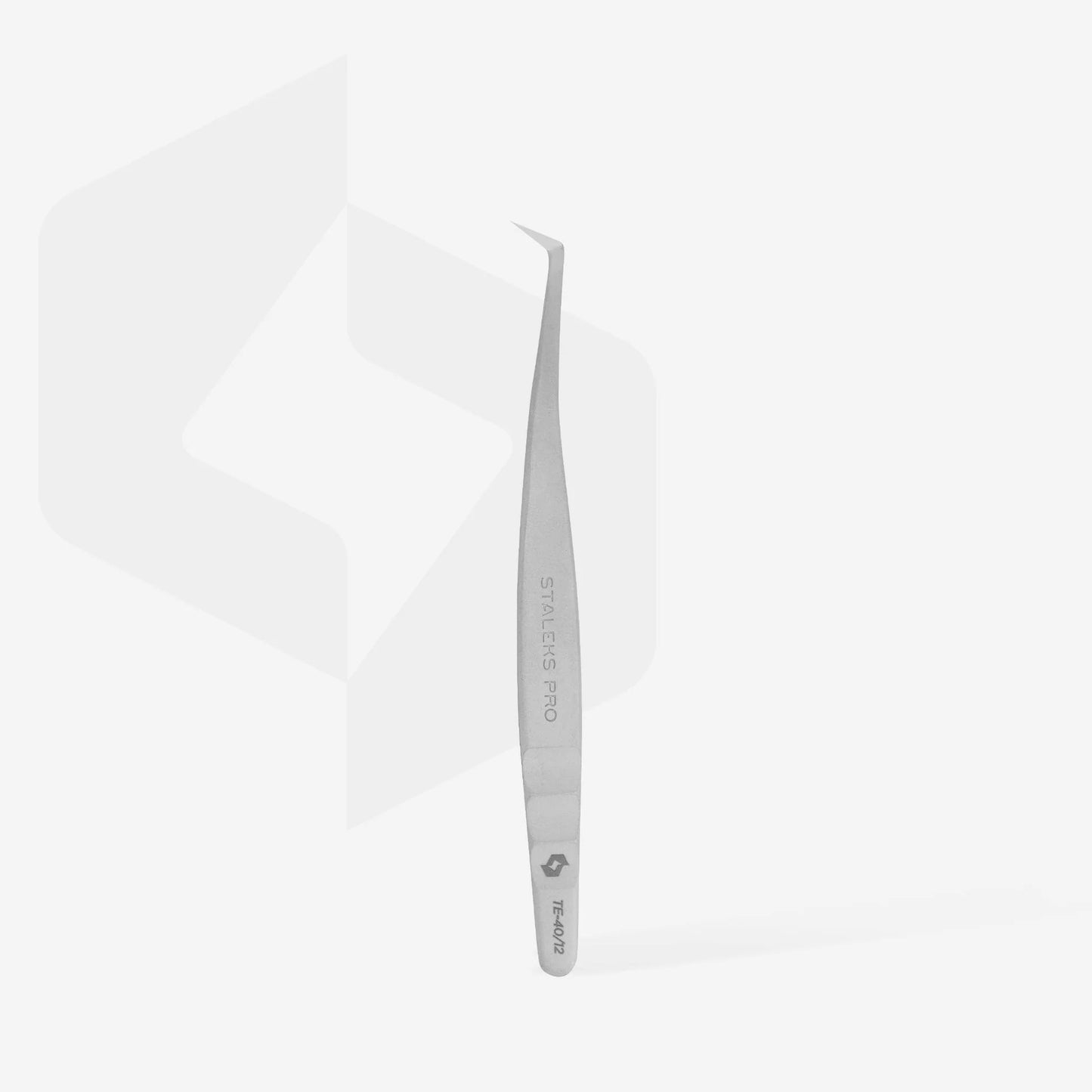 STALEKS EXPERT - 40 TYPE 12 Professional lash tweezers with fiber tips, L-shaped, 65'