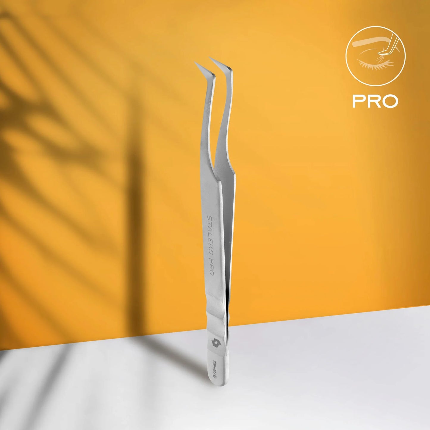 STALEKS EXPERT - 41 TYPE 6 Professional lash tweezers with fiber tips, L-shaped, 75'