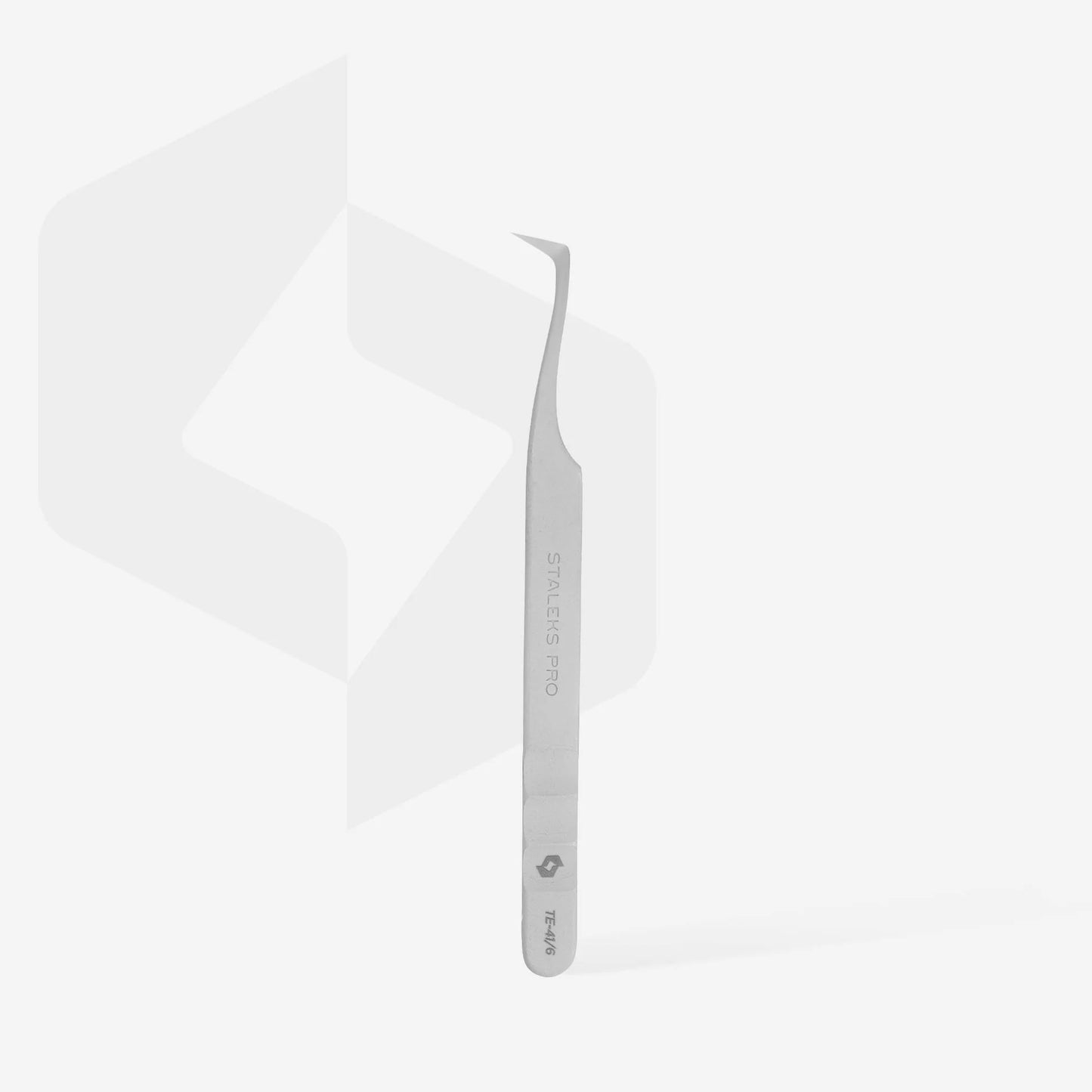 STALEKS EXPERT - 41 TYPE 6 Professional lash tweezers with fiber tips, L-shaped, 75'