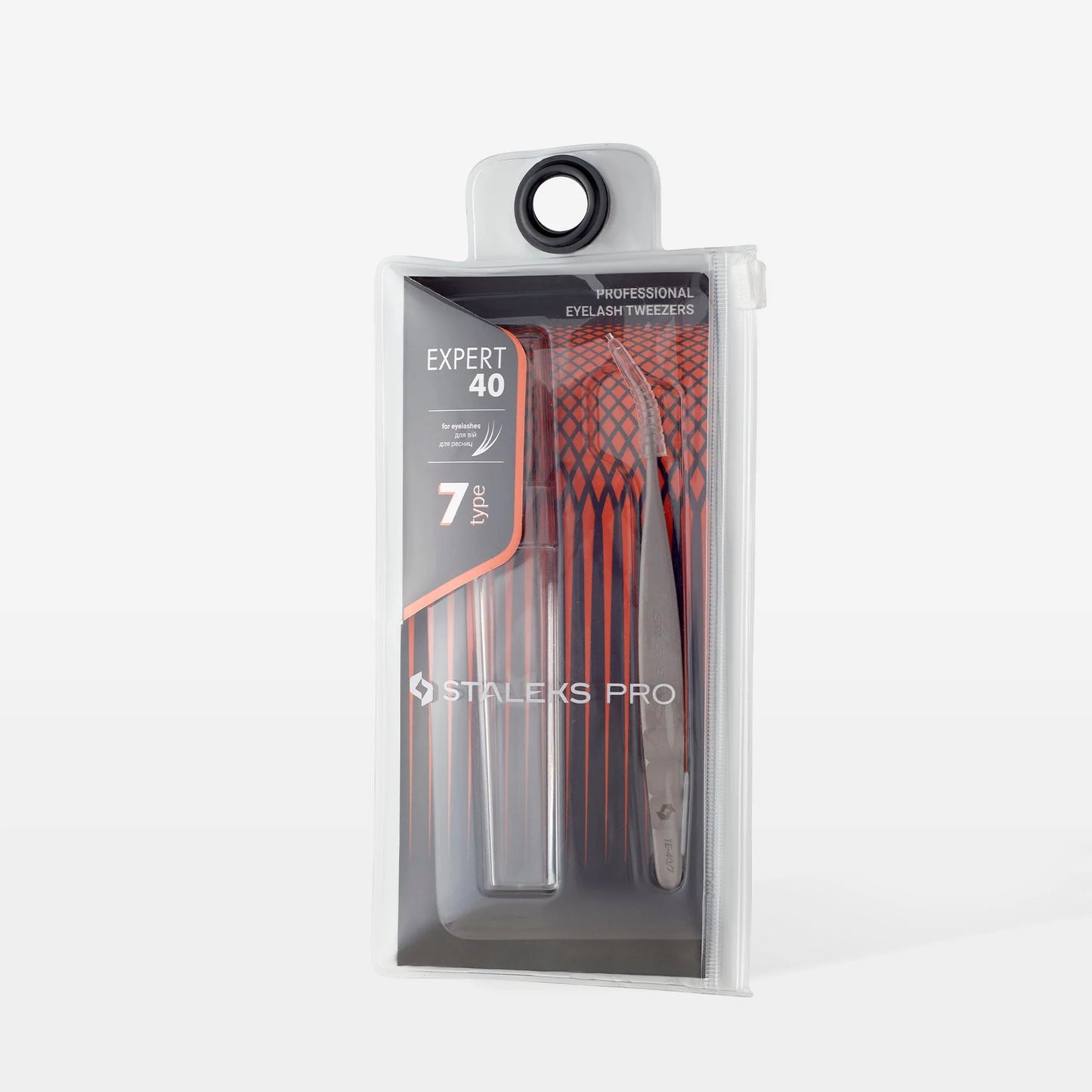 STALEKS EXPERT - 40 TYPE 7 Professional lash tweezers with fiber tips, curved