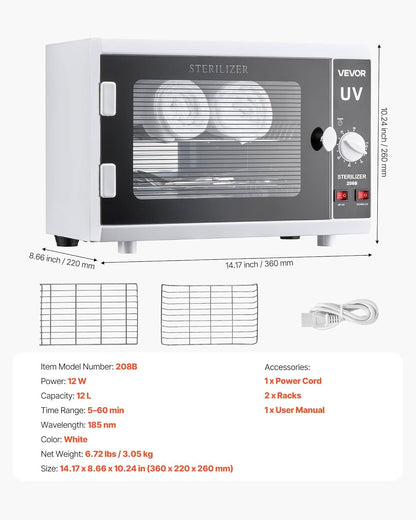 VEVOR Nail Tool Cleaning Machine, 12L Large