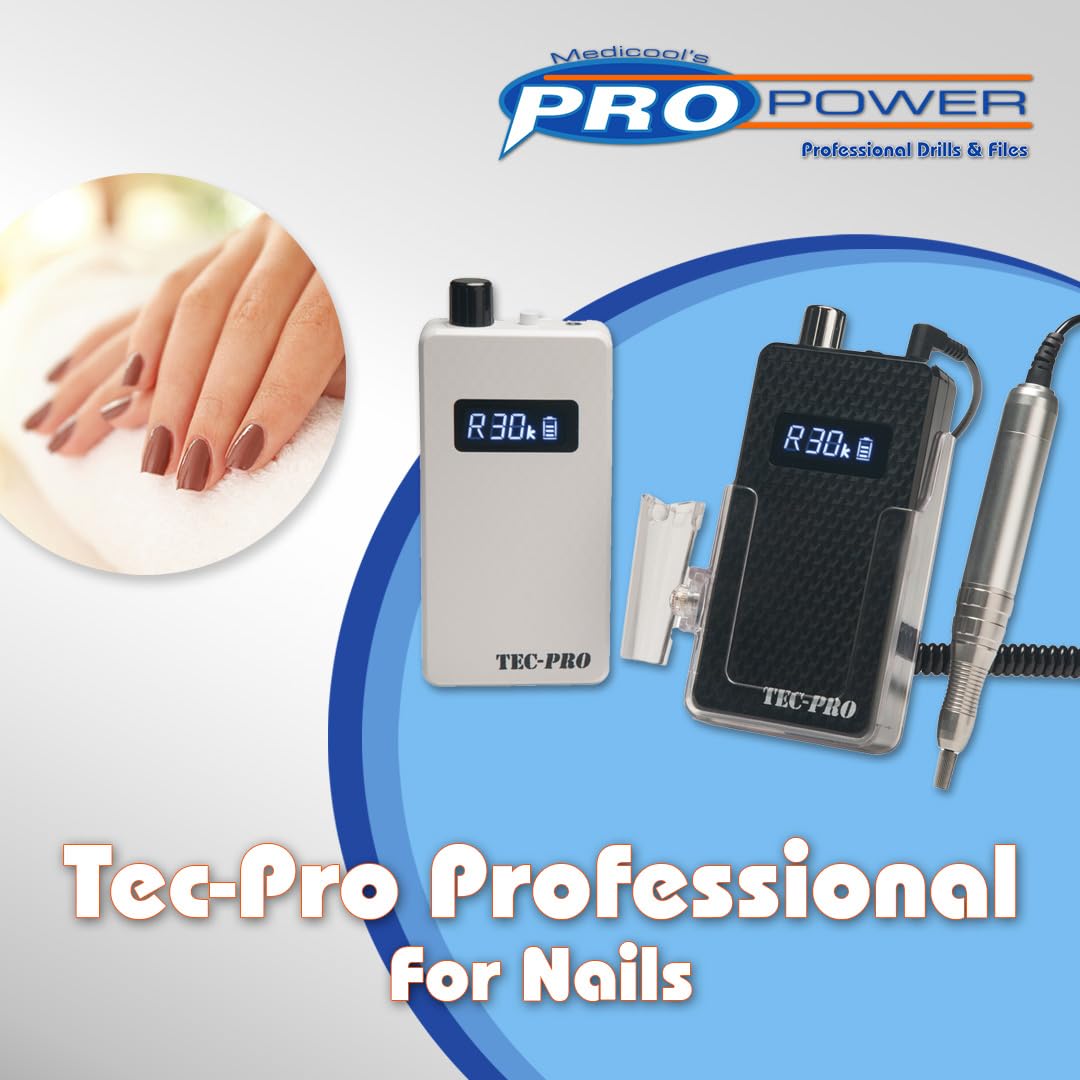 Tec-Pro Portable & Rechargeable Nail Drill | TEC-PRO-BLK