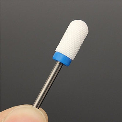 Unimax - Round White Nails Drill Bits Electric Nail Grinding Machine Head Ceramic Mounted Point Polish Tool 3/32''