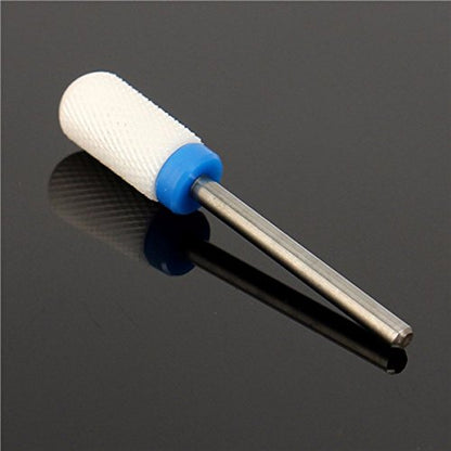 Unimax - Round White Nails Drill Bits Electric Nail Grinding Machine Head Ceramic Mounted Point Polish Tool 3/32''