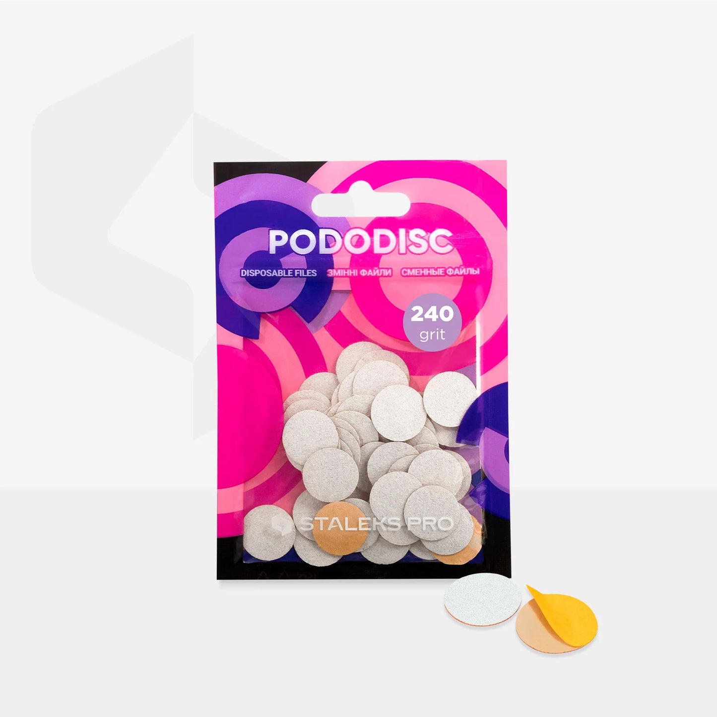 STALEKS - EXPERT 15 PODODISC S Adhesive files for pedicure disc, 240 grit 15 mm (50 pcs)