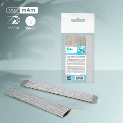 STALEKS - SMART 22 papmAm Nail files for straight base, 100 grit (50 pcs)