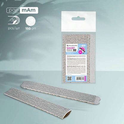 STALEKS - SMART 20 papmAm Nail files for straight base on soft foam layer, 150 grit (30 pcs)