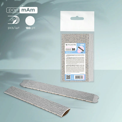 STALEKS - SMART 20 papmAm Nail files for straight base on soft foam layer, 180 grit (30 pcs)