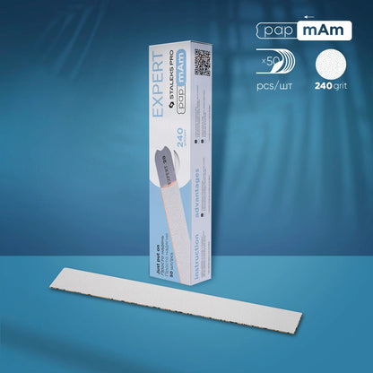 STALEKS - EXPERT 22 papmAm Nail files for straight base, 240 grit (50 pcs)