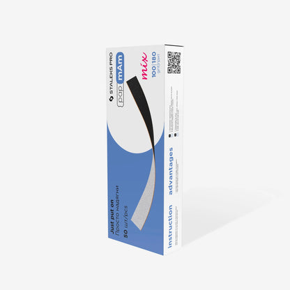 STALEKS - EXPERT 22 papmAm mix Double-sided nail files for straight base, 100/180 grit (50 pcs)
